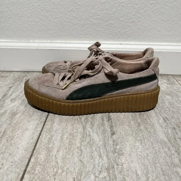 Puma Suede Platform Creeper Shoes Womens Size 8.5 Pink Gum Sneakers 361005 04 - Picture 3 of 8